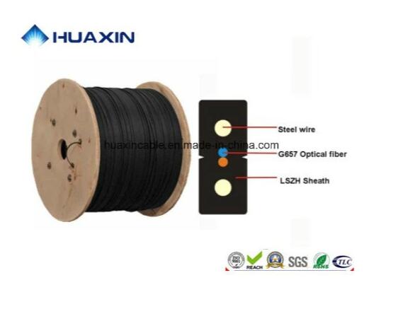 FTTH Drop Cable with Steel Wire Strengthen 2 Core Outdoor